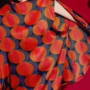 Zara Red and Brown Patterned Blouse